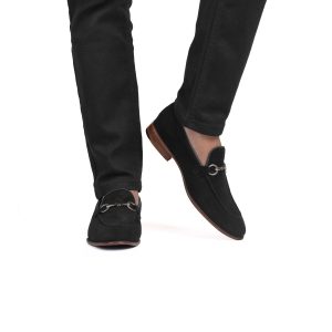 Men's Suede Loafers And Derby Shoes Black Footwear