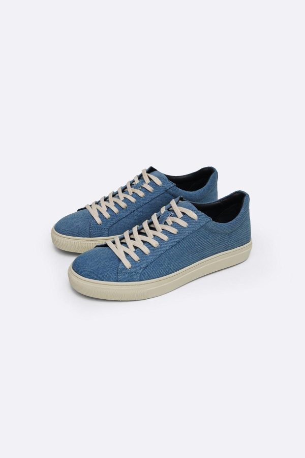 Unisex Blue Denim Canvas Lowtop Sneakers Casual Laceup